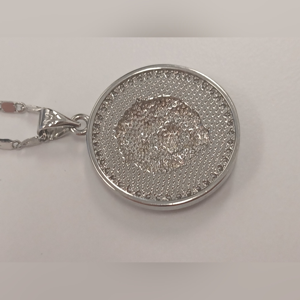 New 18k White Goldplated Necklace With Lion Coin Parve Pendant Never Worn - Picture 7 of 12
